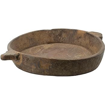 CC Home Furnishings Large Antique Wooden Bowl with Handle - 22" | Amazon (US)