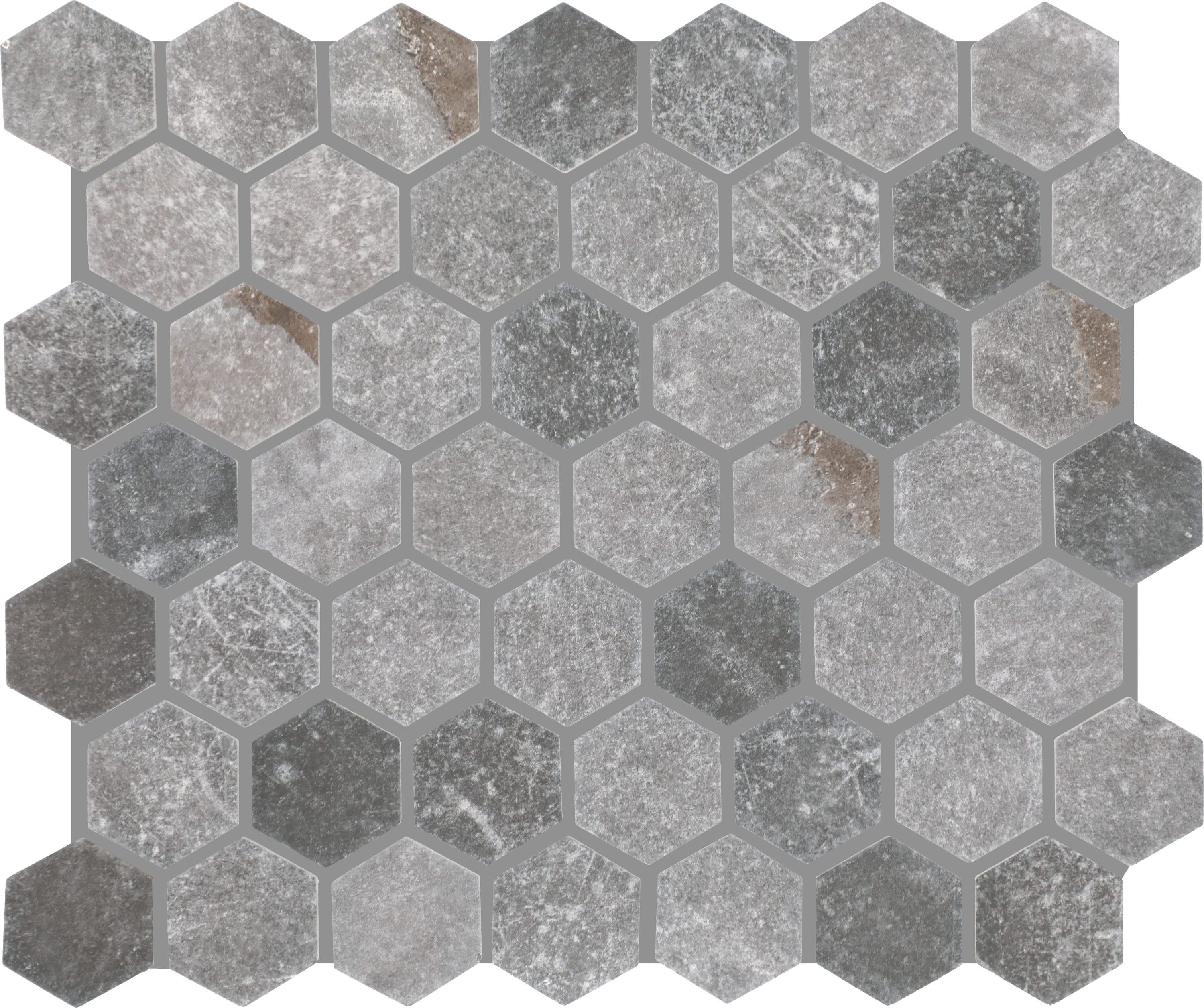 STAINMASTER Harbor Gray 10-in x 11-in Matte Ceramic Hexagon Stone Look Floor and Wall Tile (0.83-... | Lowe's