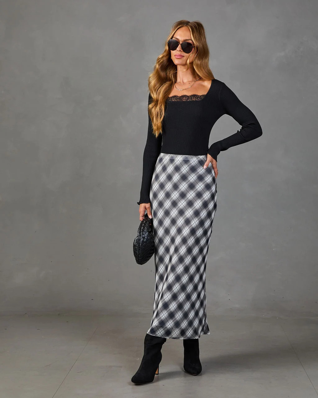 Keepsake Lane Plaid Midi Skirt Black Multi / S | VICI