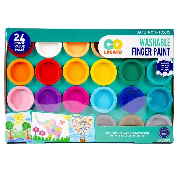 Go Create Washable Finger Paint Non-Toxic, 24 Count | Walmart (US)