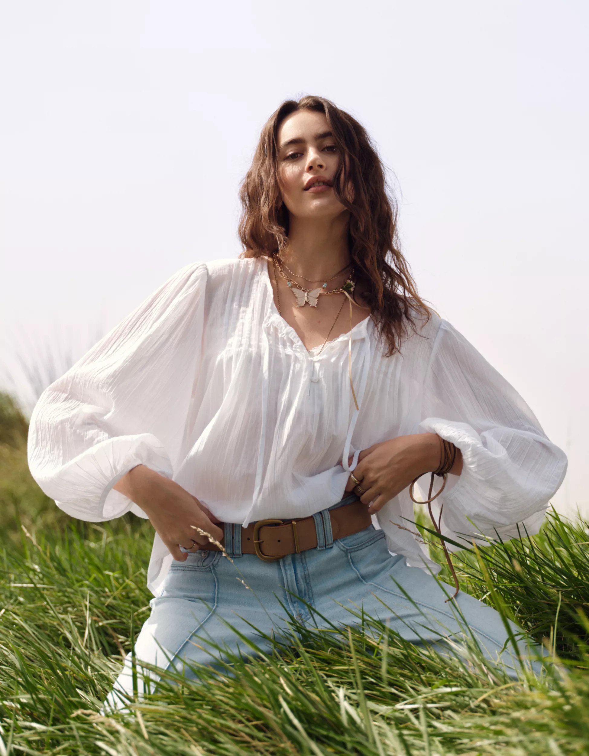 AE Long-Sleeve Breezy Boho Blouse | American Eagle Outfitters (US & CA)