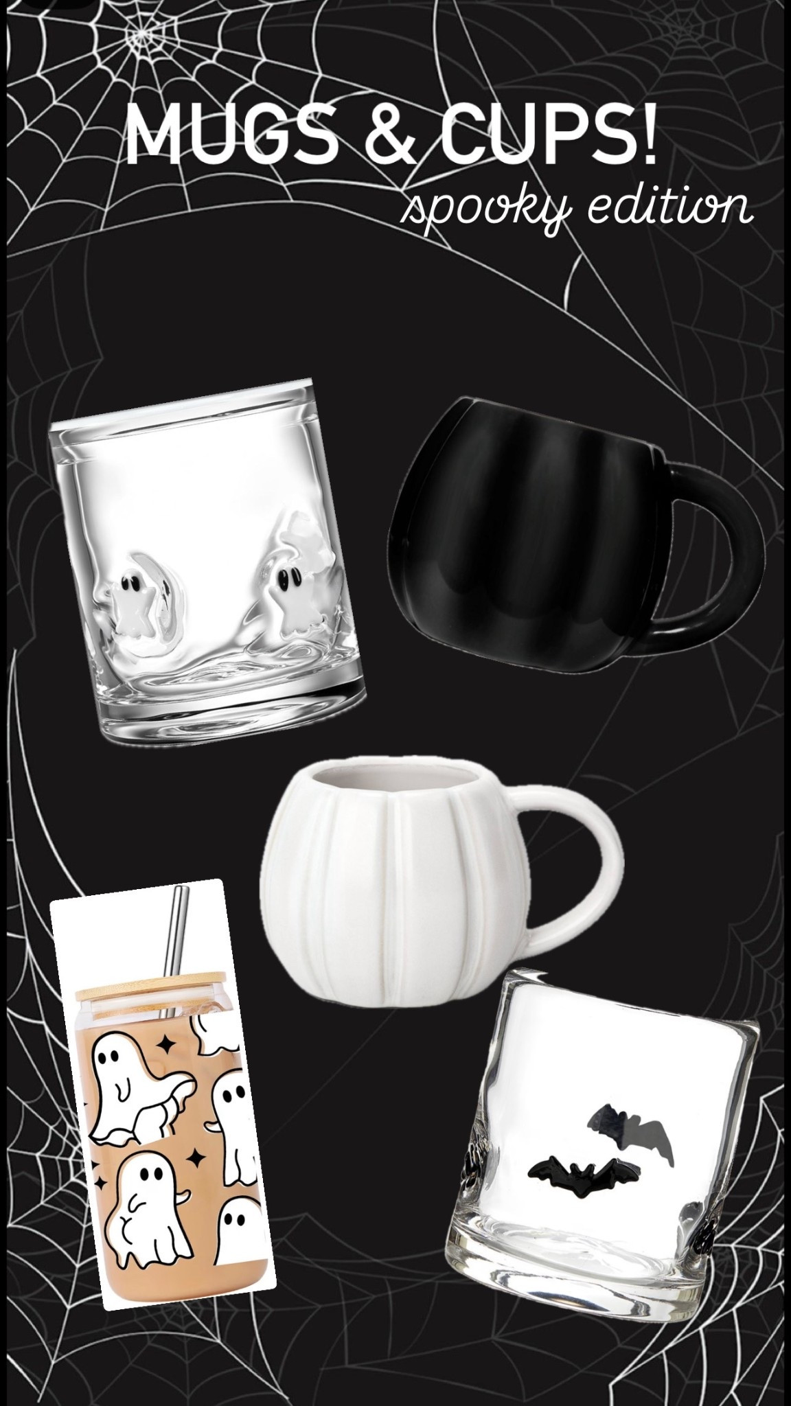 Spooky season ghost mugs, pumpkin mugs, and bat cups! 

#LTKFindsUnder50 #LTKSeasonal