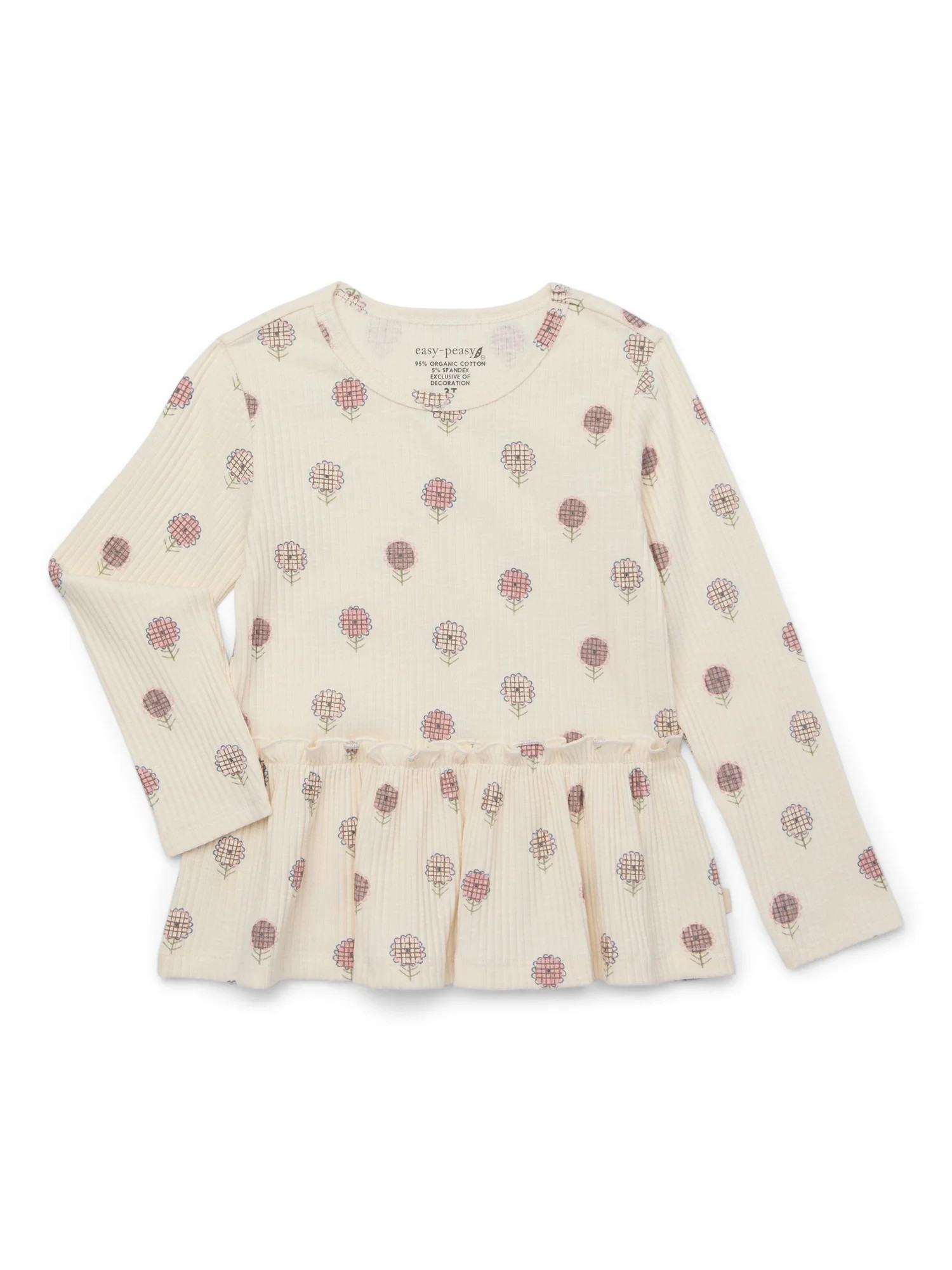 easy-peasy Toddler Girl Holiday Babydoll Top, Sizes 18M-5T | Walmart (US)