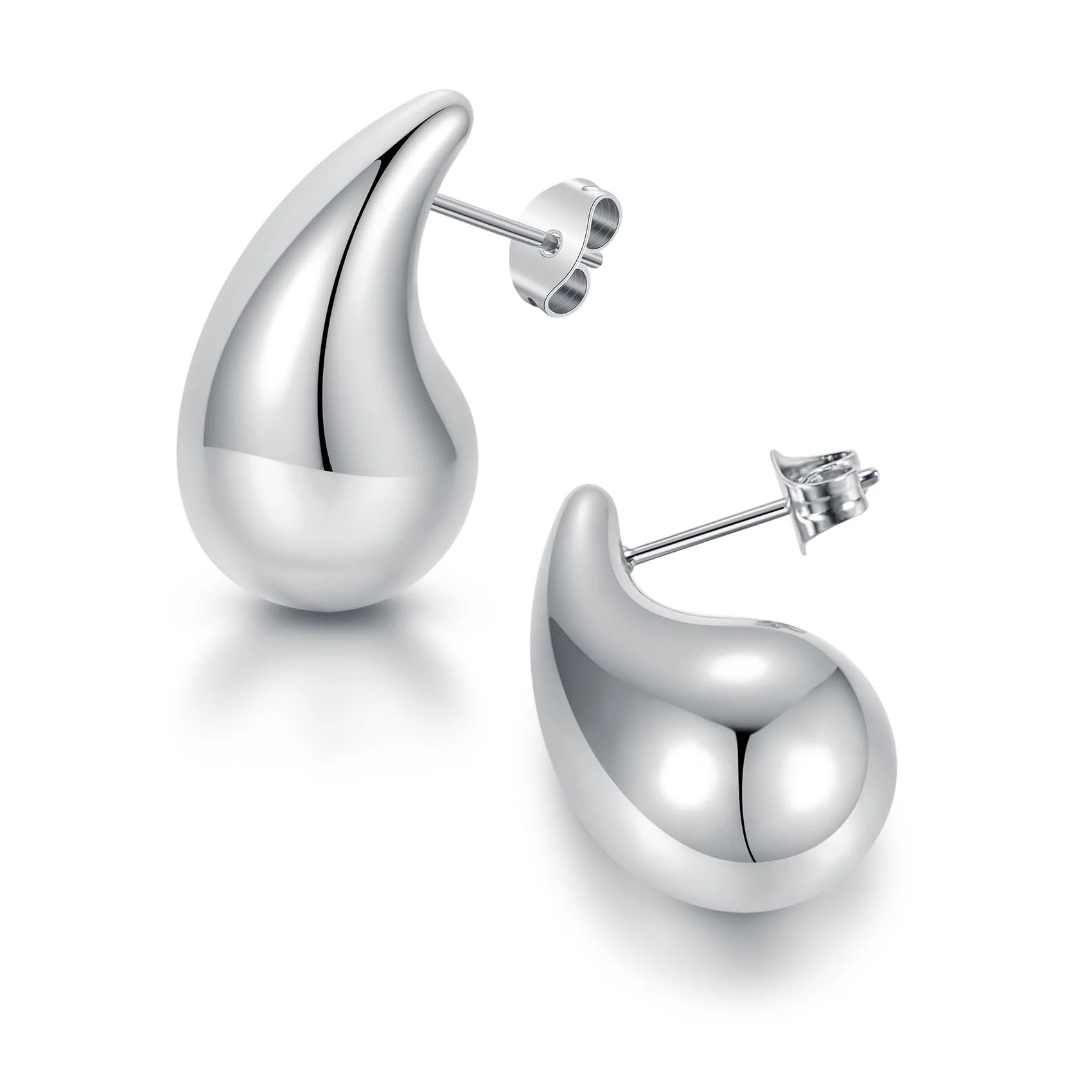 Pack of Titanium Waterdrop 316L Surgical Stainless Steel Stud Earrings Chunky Hypoallergenic for ... | Walmart (US)