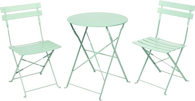 Patio Bistro Set, Outdoor Patio Furniture Sets,3 Piece Patio Set of Foldable Bistro Chairs and Ta... | Amazon (US)