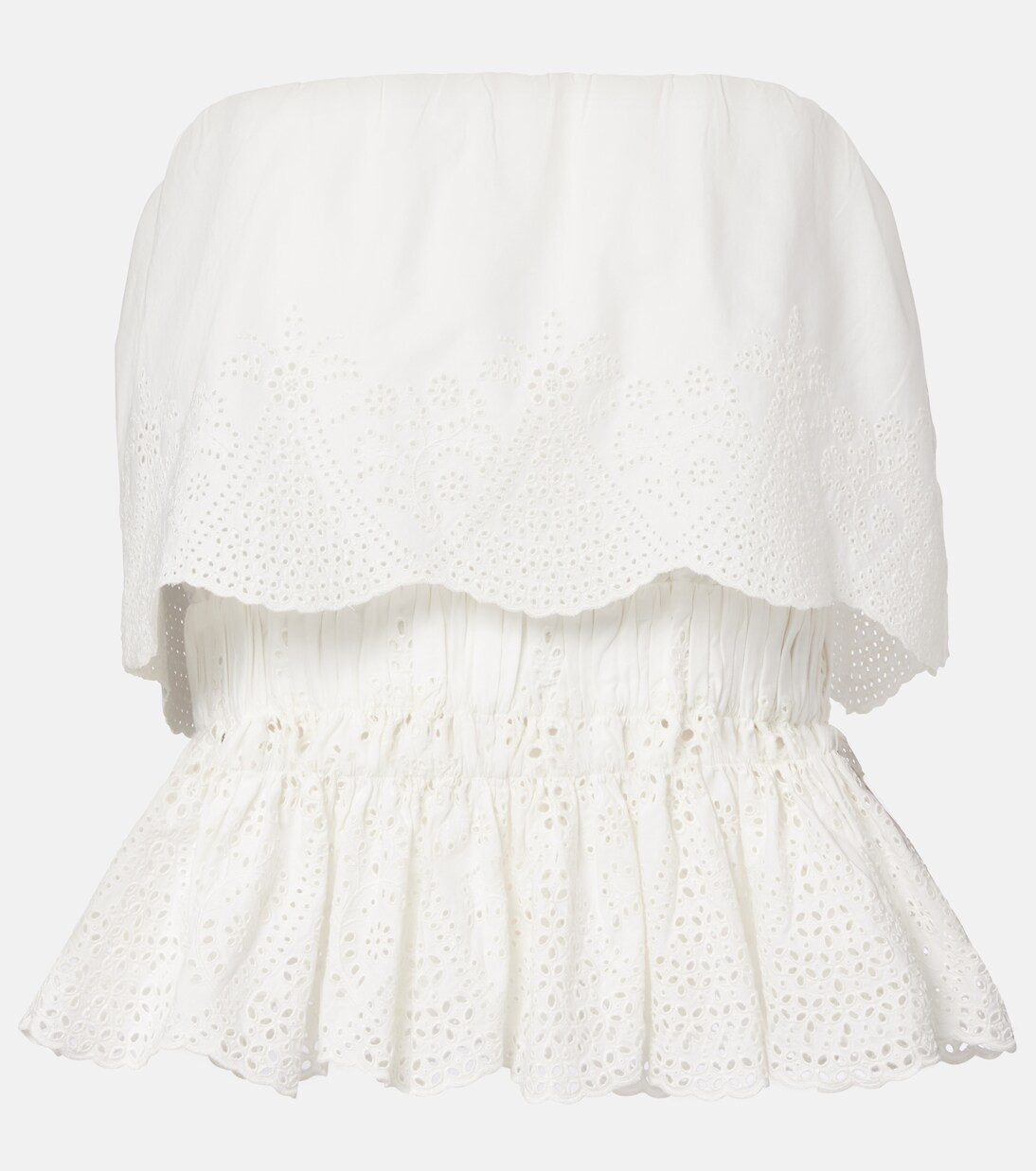 Beryl broderie anglaise peplum cotton top | Mytheresa (US/CA)