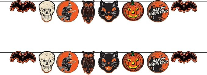 Beistle 2 Piece Retro Vintage Halloween Banners Spooky Decorations For Home And Office | Amazon (US)