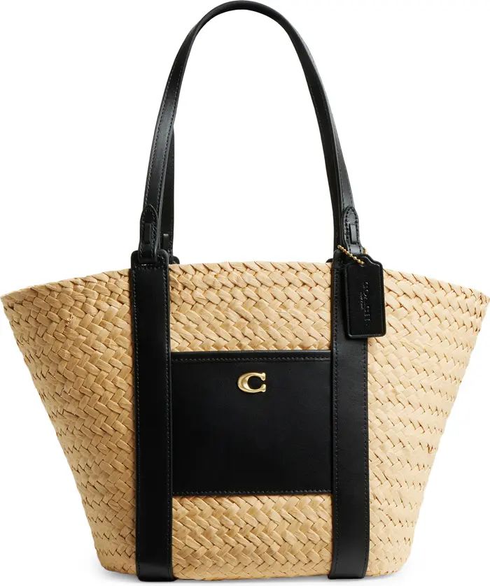 COACH Small Straw Pocket Tote | Nordstrom | Nordstrom