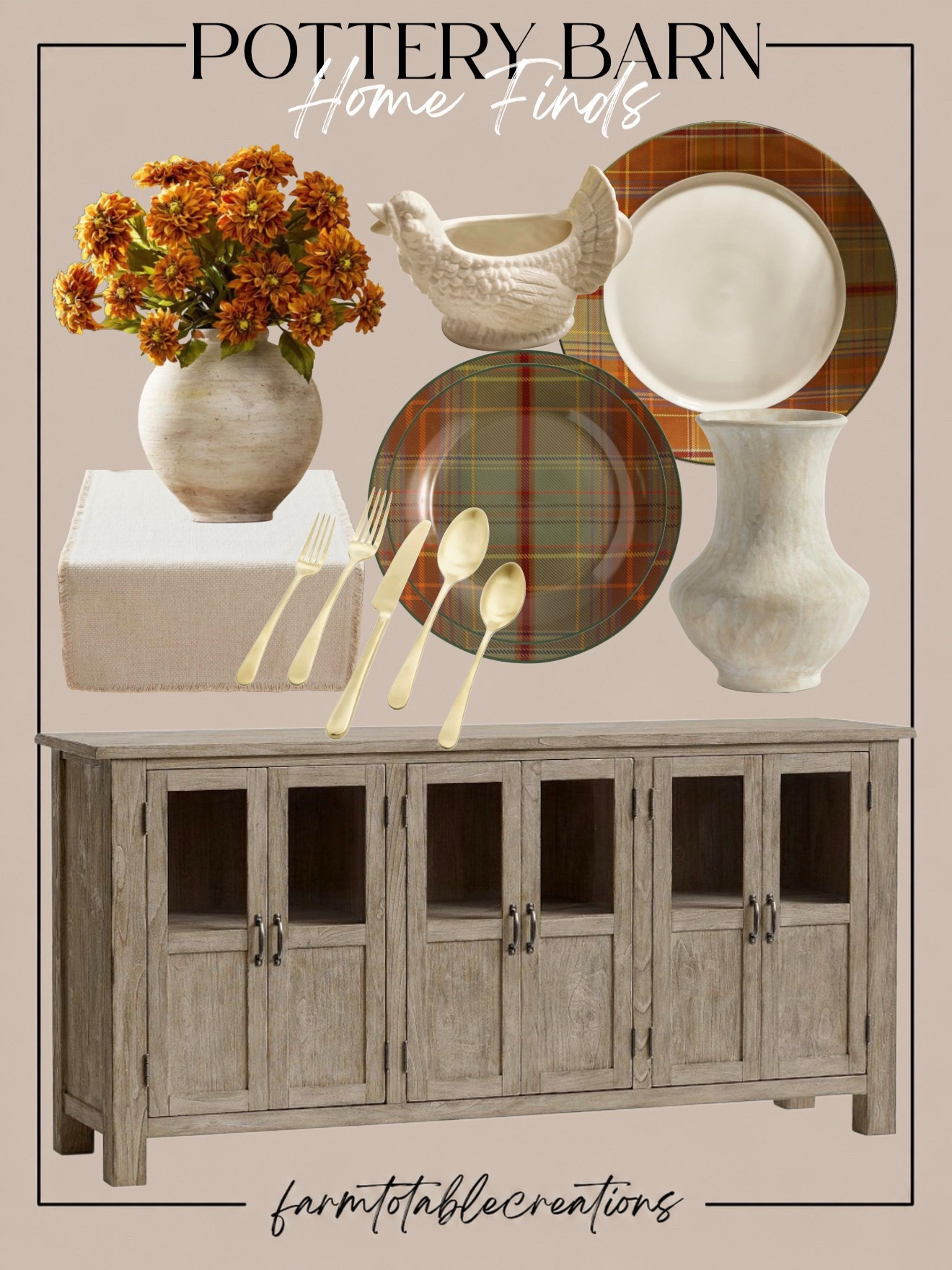 Pottery Barn Thanksgiving Table Inspiration 🍂

Classic Thanksgiving style with a warm, collected feel. The rich plaid dinnerware paired with creamy neutrals, gold flatware, textured linens, seasonal florals, and charming turkey serveware creates a table that feels traditional yet beautifully elevated.

Follow @farmtotablecreations on Instagram for more cozy home finds and trending decor.

I love how these pieces bring in those deeper autumn colors without making the space feel too dark. Add a few branches or seasonal stems to the neutral pottery and you have an effortlessly beautiful setup for Thanksgiving and fall entertaining.

#LTKHome #PotteryBarn #PotteryBarnStyle #ThanksgivingTable #ThanksgivingDecor #FallTablescape #FallEntertaining #AutumnHome #FallDecor #DiningRoomInspo #HolidayHosting #CozyHome #HomeDecor #ThanksgivingHosting

#LTKSeasonal #LTKHome