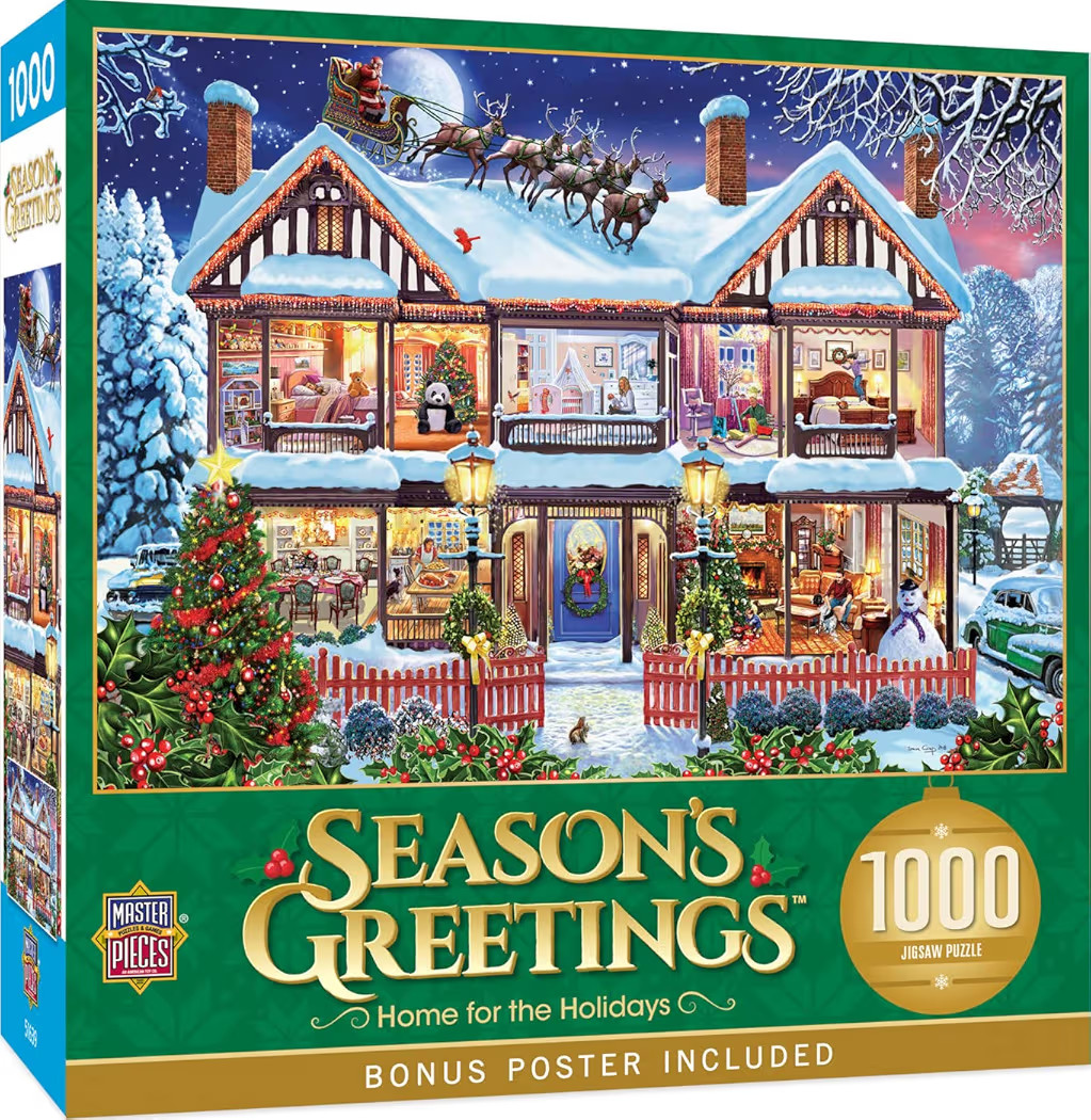MasterPieces 1000 Piece Christmas Jigsaw Puzzle - Home For The Holidays - 19.25"x26.75" | Amazon (US)