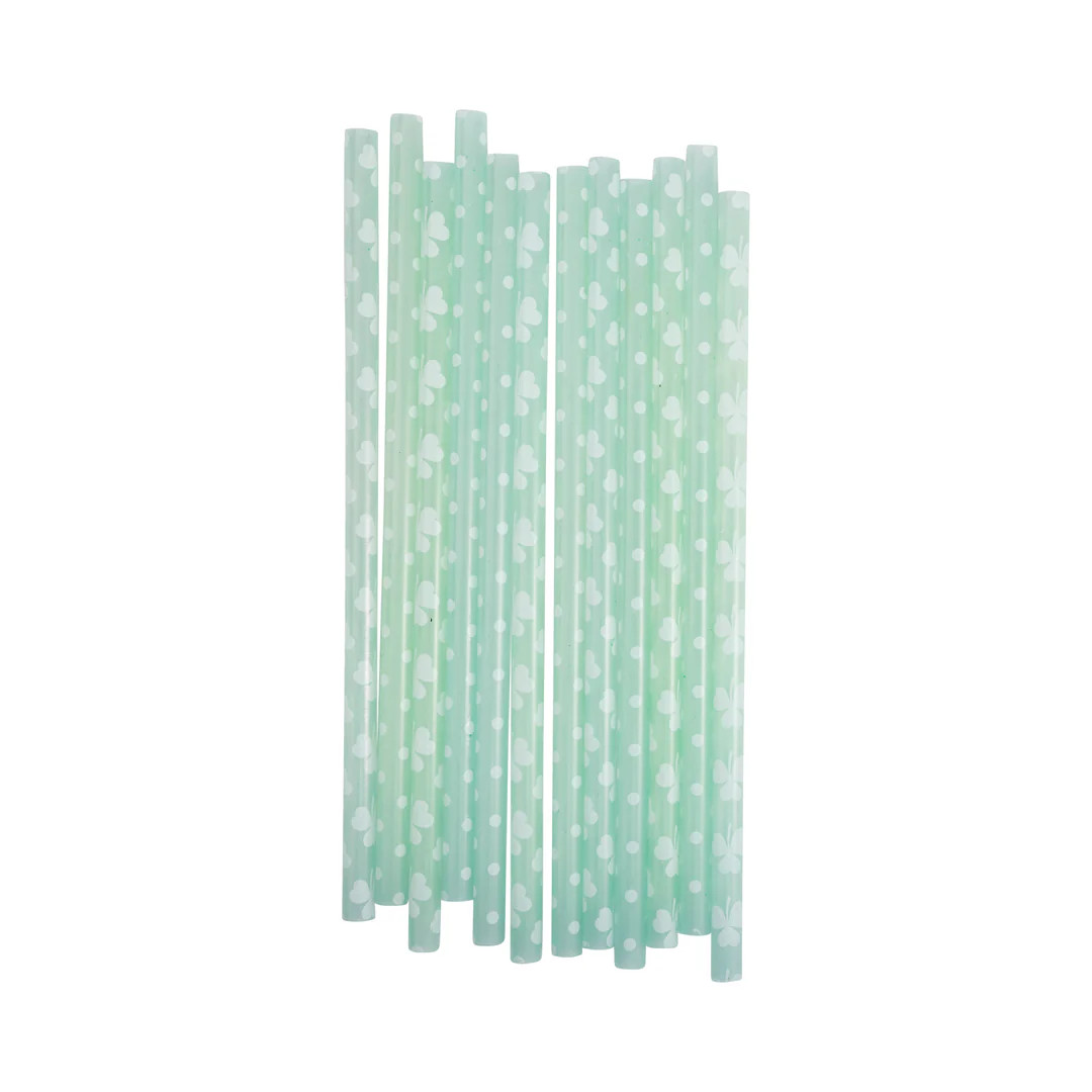 Mint Green Shamrock Color Changing Straws | My Mind's Eye