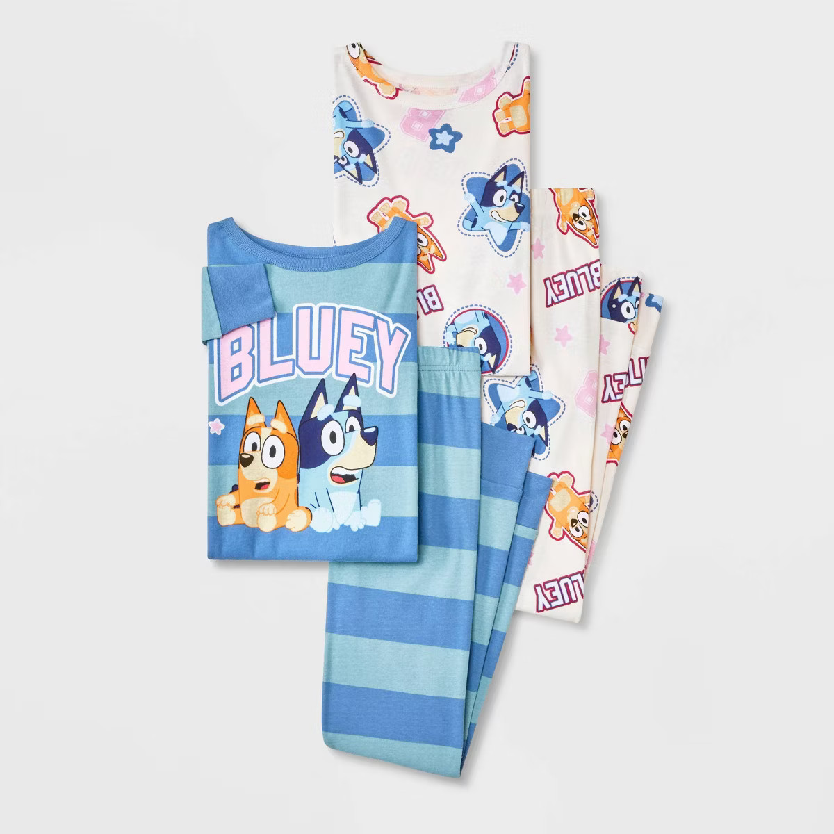 Girls' 4pc Bluey Long Sleeve Pajama Set - Blue | Target