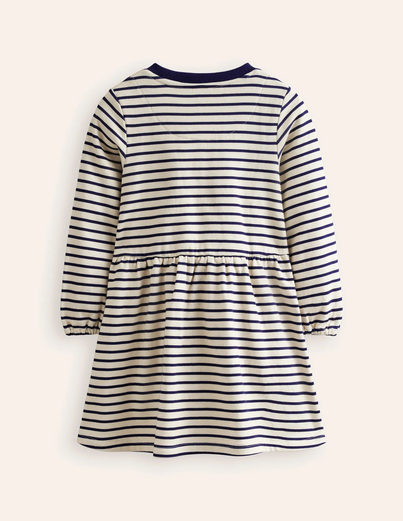 Loopback Sweatshirt Dress - White/ College Navy Stripe | Boden US | Boden (US)