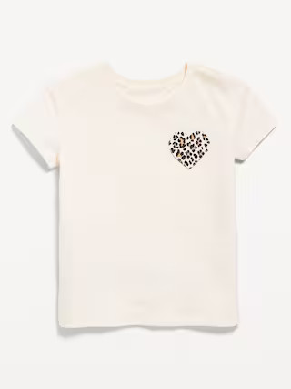 Softest Short-Sleeve Heart-Pocket T-Shirt for Girls | Old Navy (US)