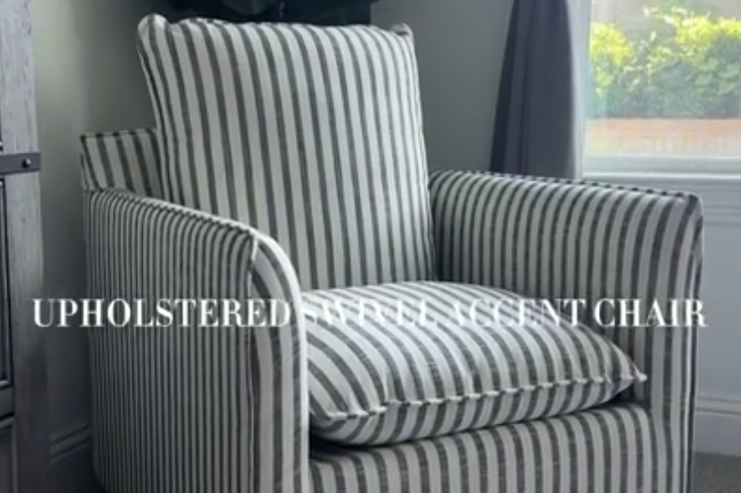 $199 for a charming timeless ticking stripe swivel chair This is a run don't walk situation. This is a dream for so many decor styles 

#LTKvlog #LTKHome