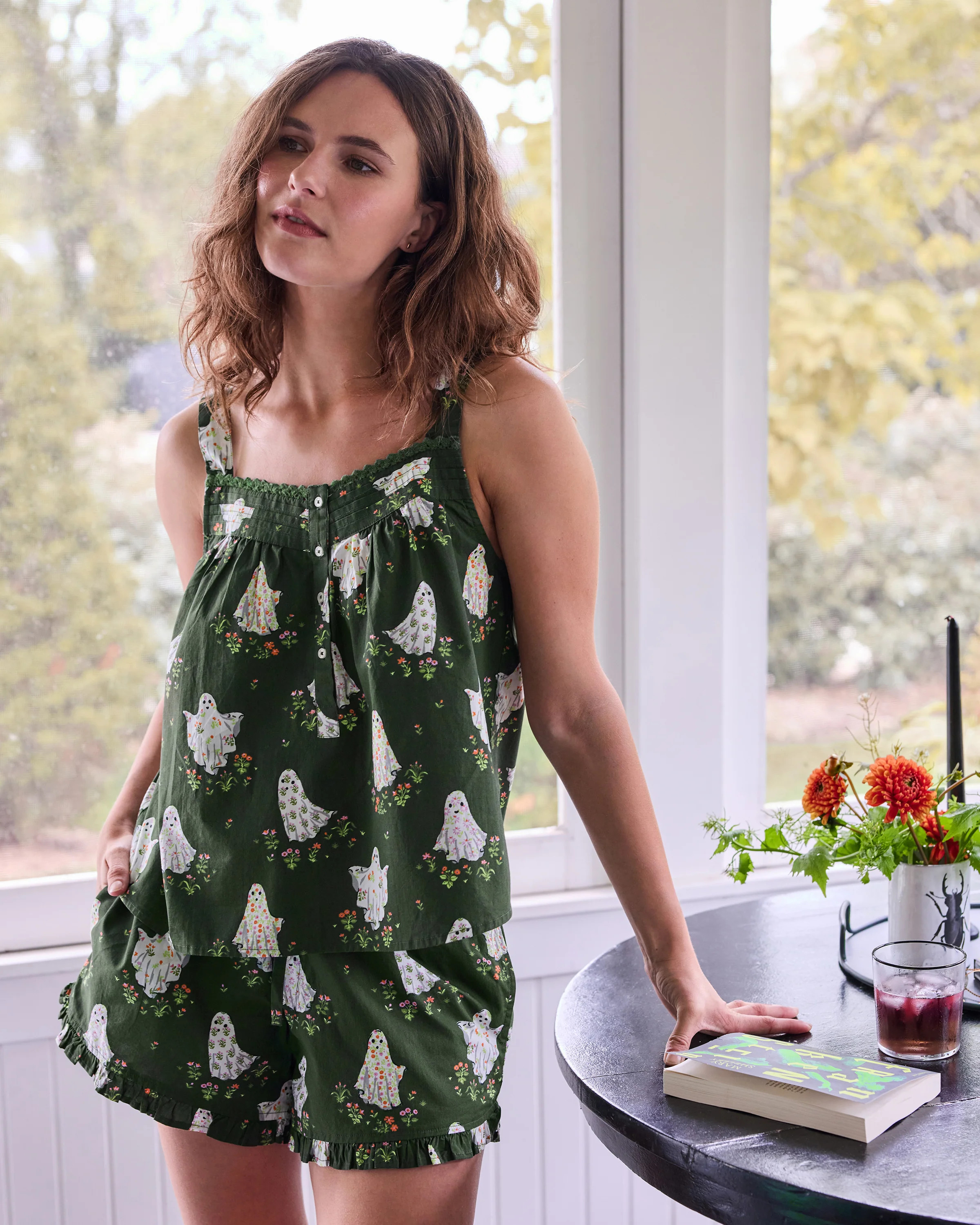 Gardening Ghosts - Back to Bed Short Set - Overgrown Moss | Printfresh