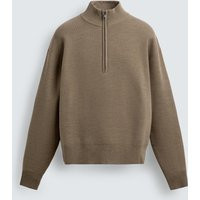 Zara - Quarter-Zip Jumper In Beige - L - Man | Zara UK