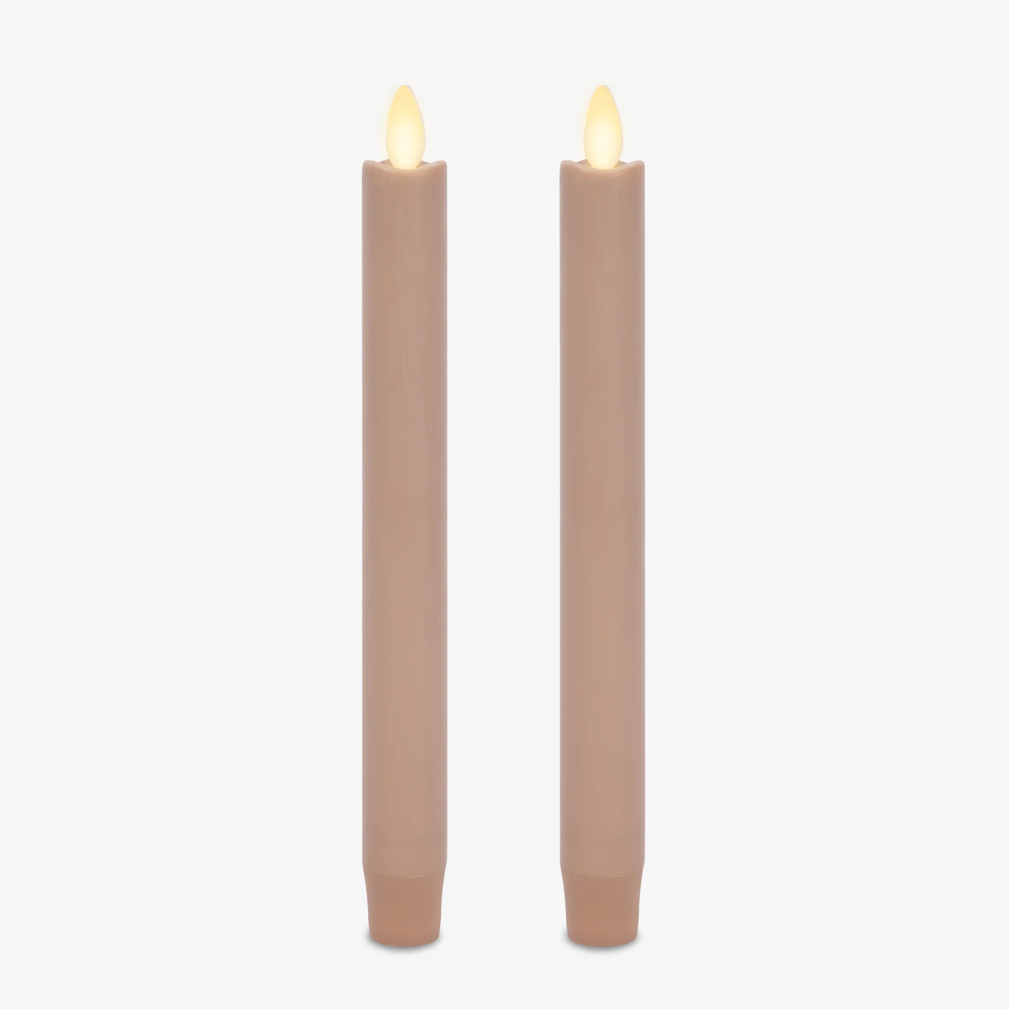 Set of 2 Timeless Taupe Flameless Candle Tapers | Luminara
