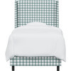 Quinn Wingback Bed, Powder Blue Gingham - Beds | Maisonette | Maisonette
