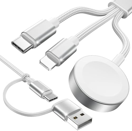 White-Upgraded 3 in 2 USB C Cable for Watch Charger Phone Charger USB C Multi Fast Charging Cable... | Amazon (US)