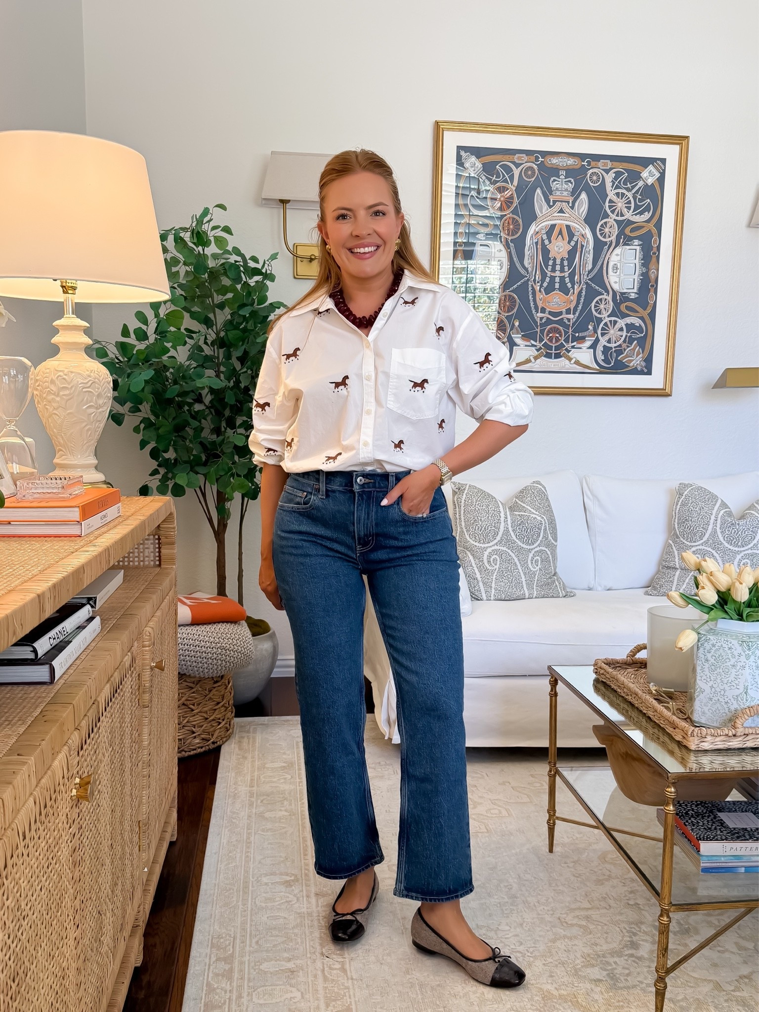 Sizing: TTS and I order in a short!

The jeans that make getting dressed SO easy 👖🤎

I love this darker wash for fall — the straight-leg fit looks polished enough for work but still works perfectly for everyday. Styled with a fun printed button-down + ballet flats for an easy outfit that feels a little more interesting!

✨ The jeans are ON SALE right now!

#AbercrombieJeans #FallDenim #FallOutfit #MomStyle #EverydayStyle