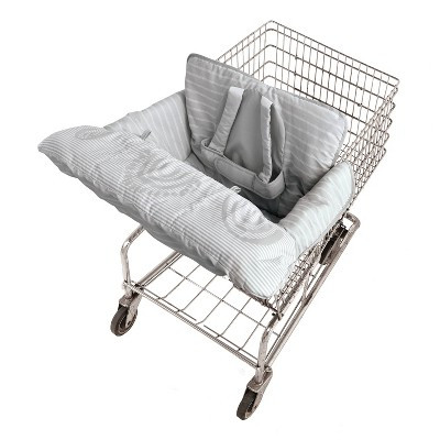 GoldBug Shopping Cart and High Chair Cover for Baby - Universal Fit Cart Cover - Gray Ticking Str... | Target