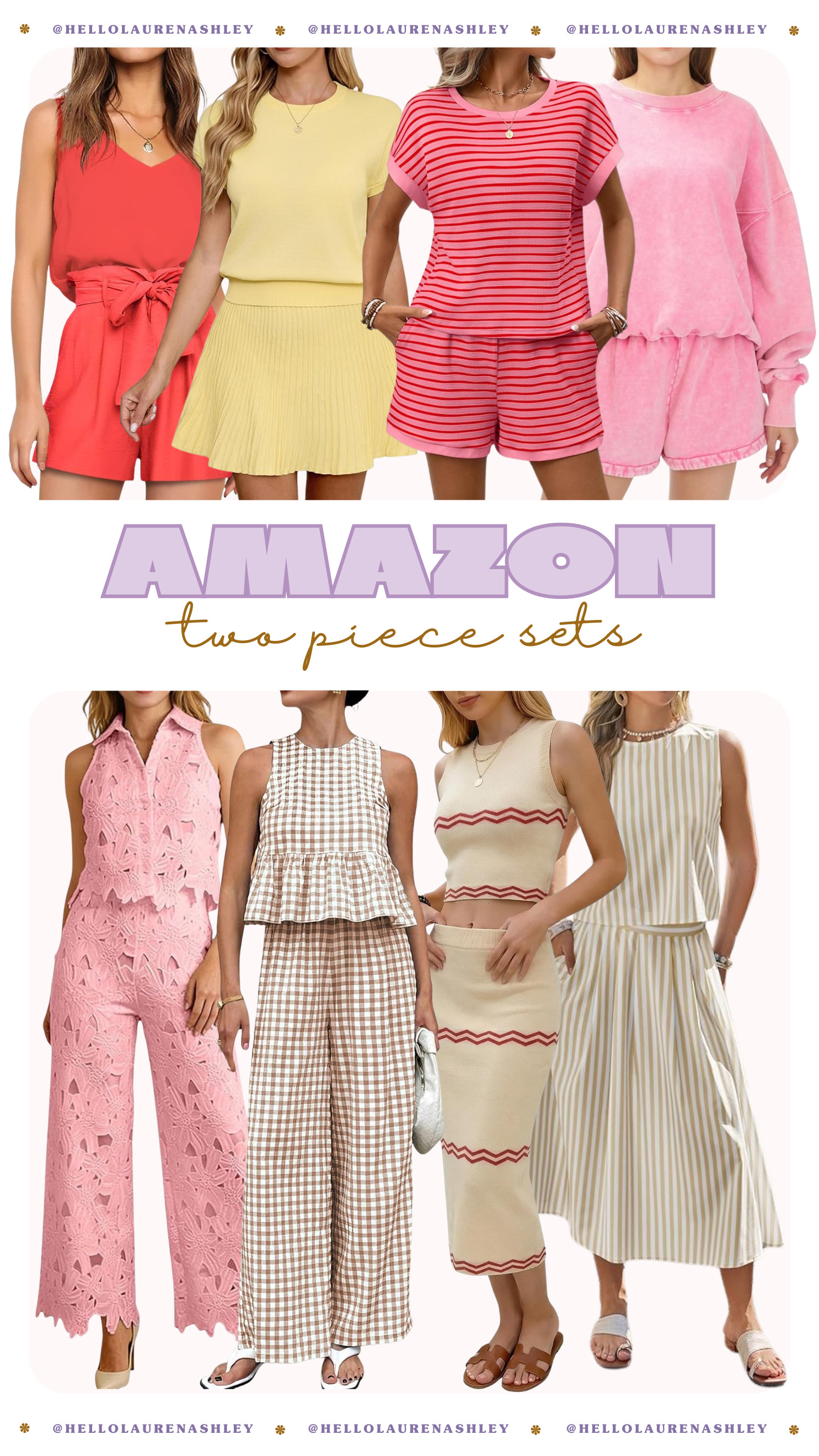 Amazon two-piece sets ✨
Found so many good matching sets for summer—from comfy casual ones to dressier styles you can wear on vacation, dinners, or weekends out. Linking all my favorites here 💛 #LTKstyle #amazondresses #amazonfashion 

 #LTKMothersDay #LTKSeasonal #LTKBeauty