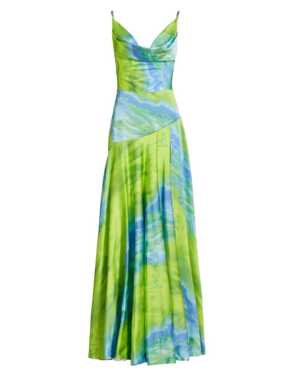 Leo Satin Printed Gown | Saks Fifth Avenue