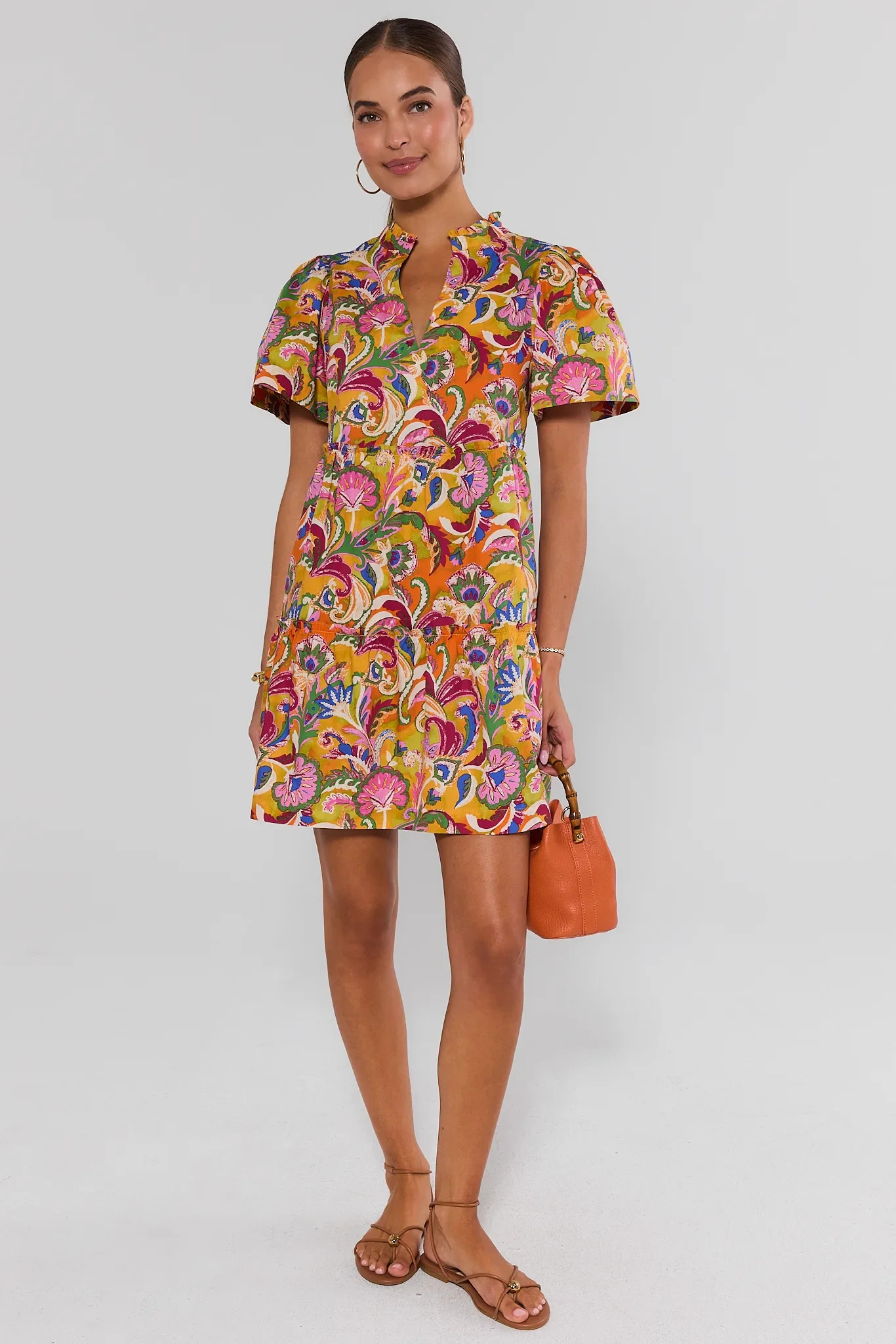 Evan Multi Printed Short Dress | Avara