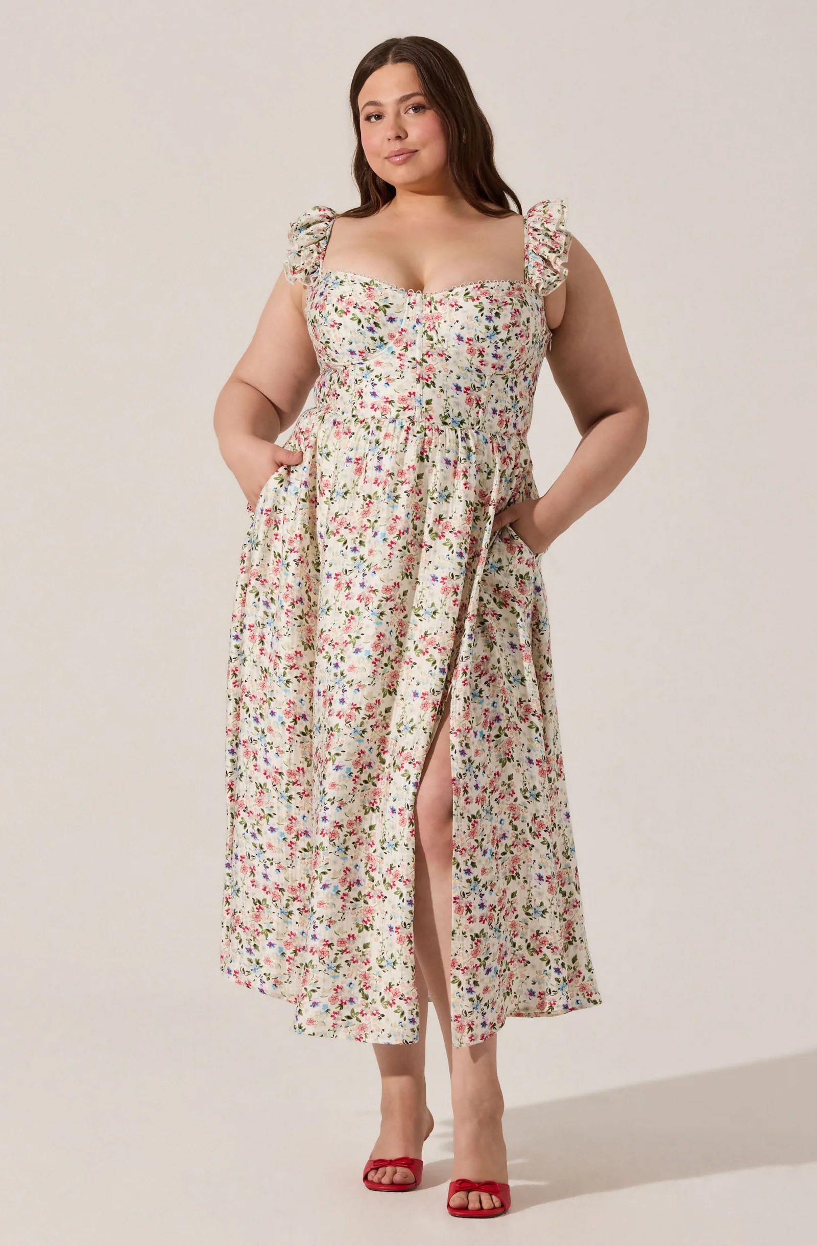 Wedelia Print Midi Dress - Blue plaid / XS | ASTR The Label (US)