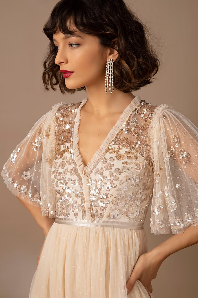 Needle & Thread Patchwork Sequin Dress | Anthropologie (US)