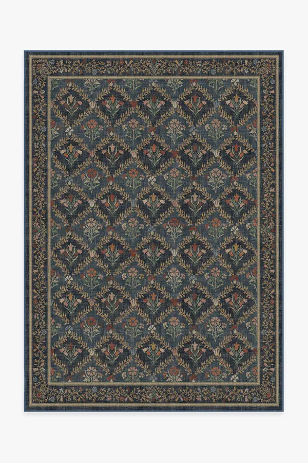 Morris & Co. Bellflowers Blue Rug | Ruggable