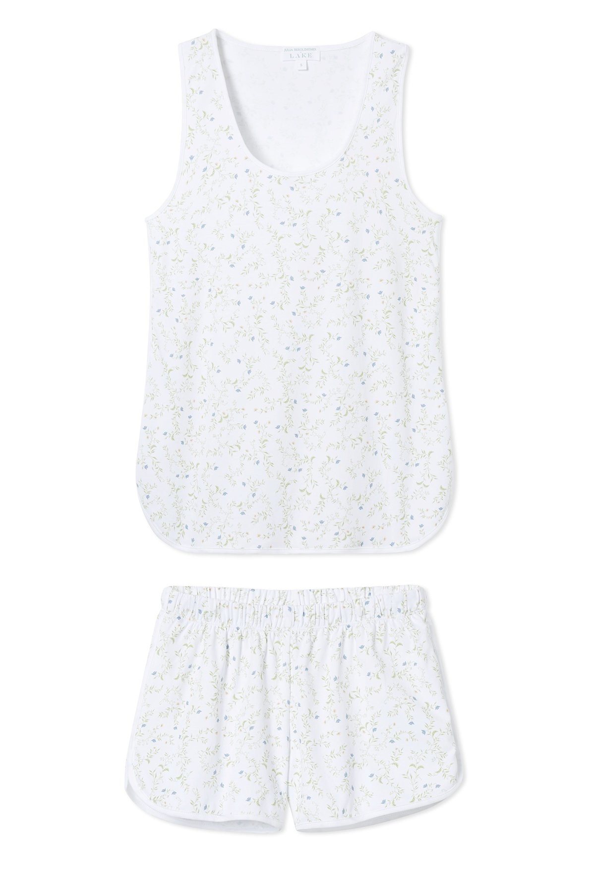 JB x LAKE Pima Tank-Short Set in Spring Vine | LAKE Pajamas