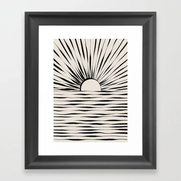 Minimal Sunrise / Sunset Framed Art Print | Society6