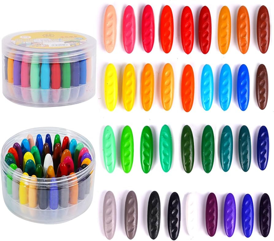 Peanut Crayons for Kids 36 Colors Washable Toddler Crayons, Non-Toxic Baby Crayons for Ages 2-4, ... | Amazon (US)