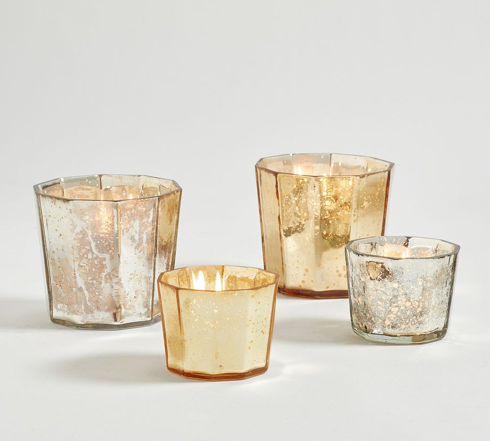 Faceted Mercury Glass Votive Candleholder | Pottery Barn (US)