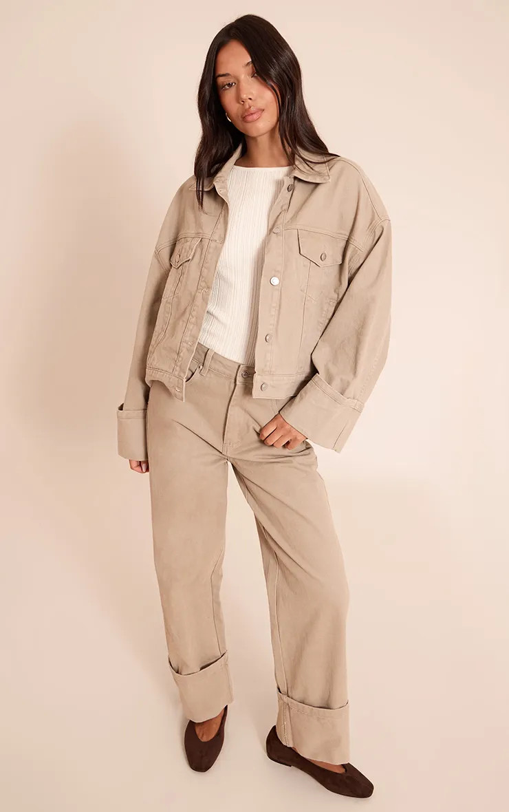 Stone Turn Up Hem Jeans | PrettyLittleThing US