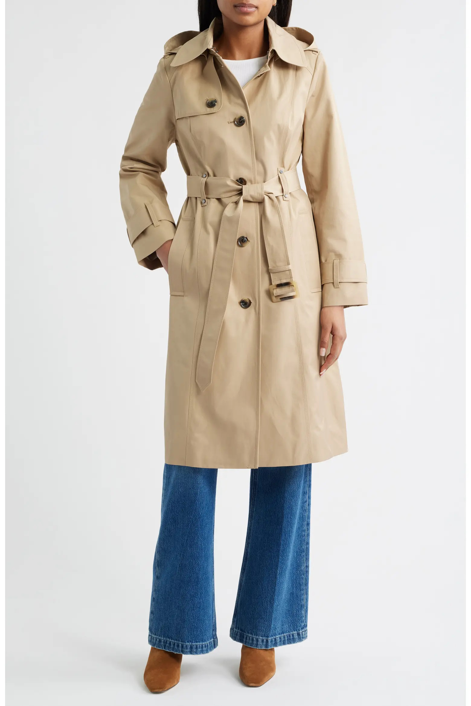 Double Breasted Trench Raincoat (Women) | Nordstrom | Nordstrom