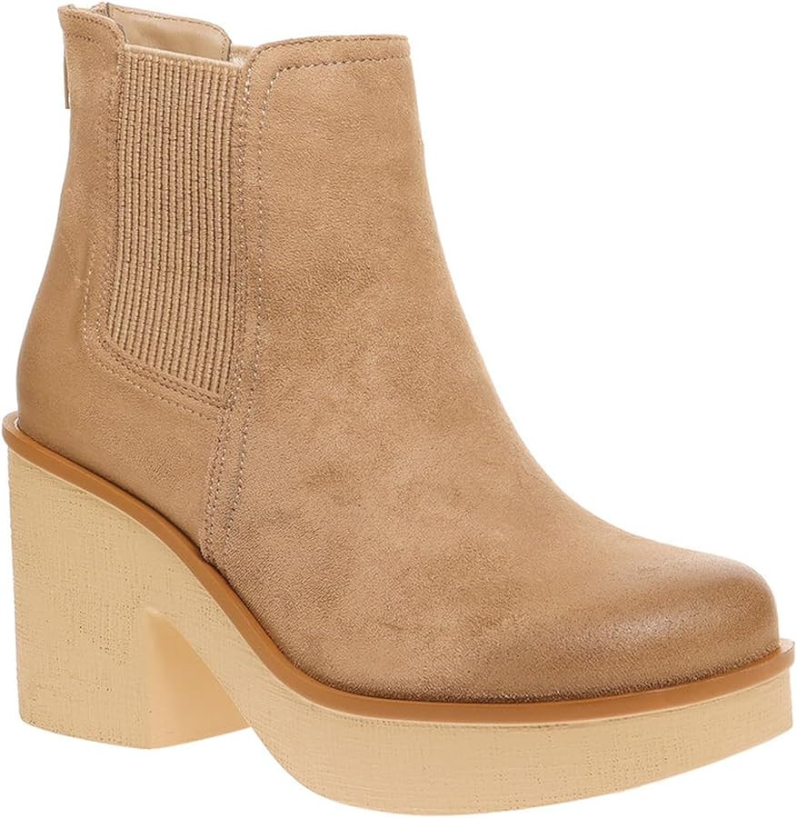 Pierre Dumas Women's Platform Chunky Heels Chelsea Ankle Boots | Amazon (US)