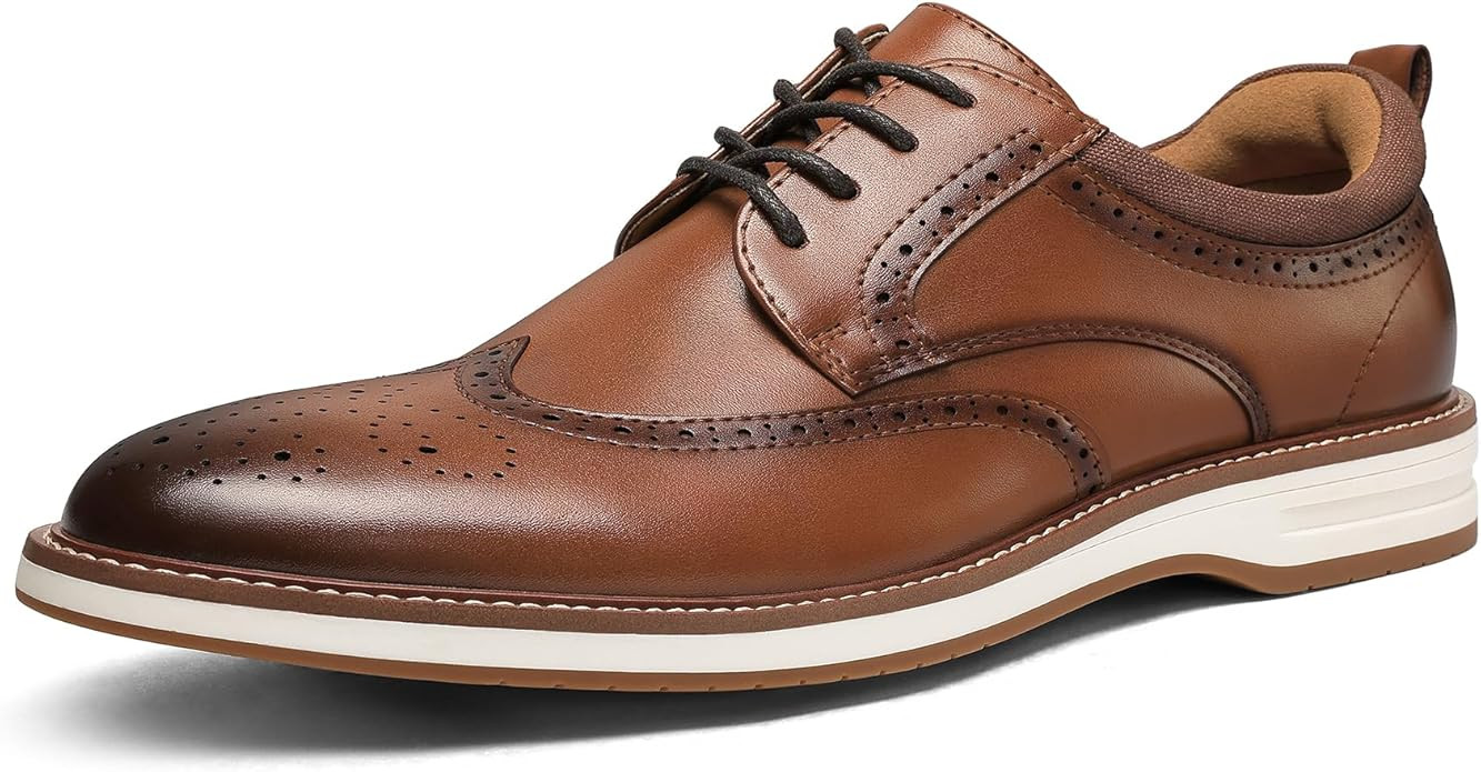 Men's Dress Shoes Business Formal Wingtip Casual Oxford Shoes | Amazon (US)