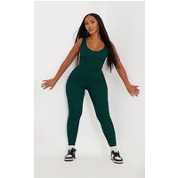 Shape Green Ribbed Scoop Neck Jumpsuit | PrettyLittleThing CAN