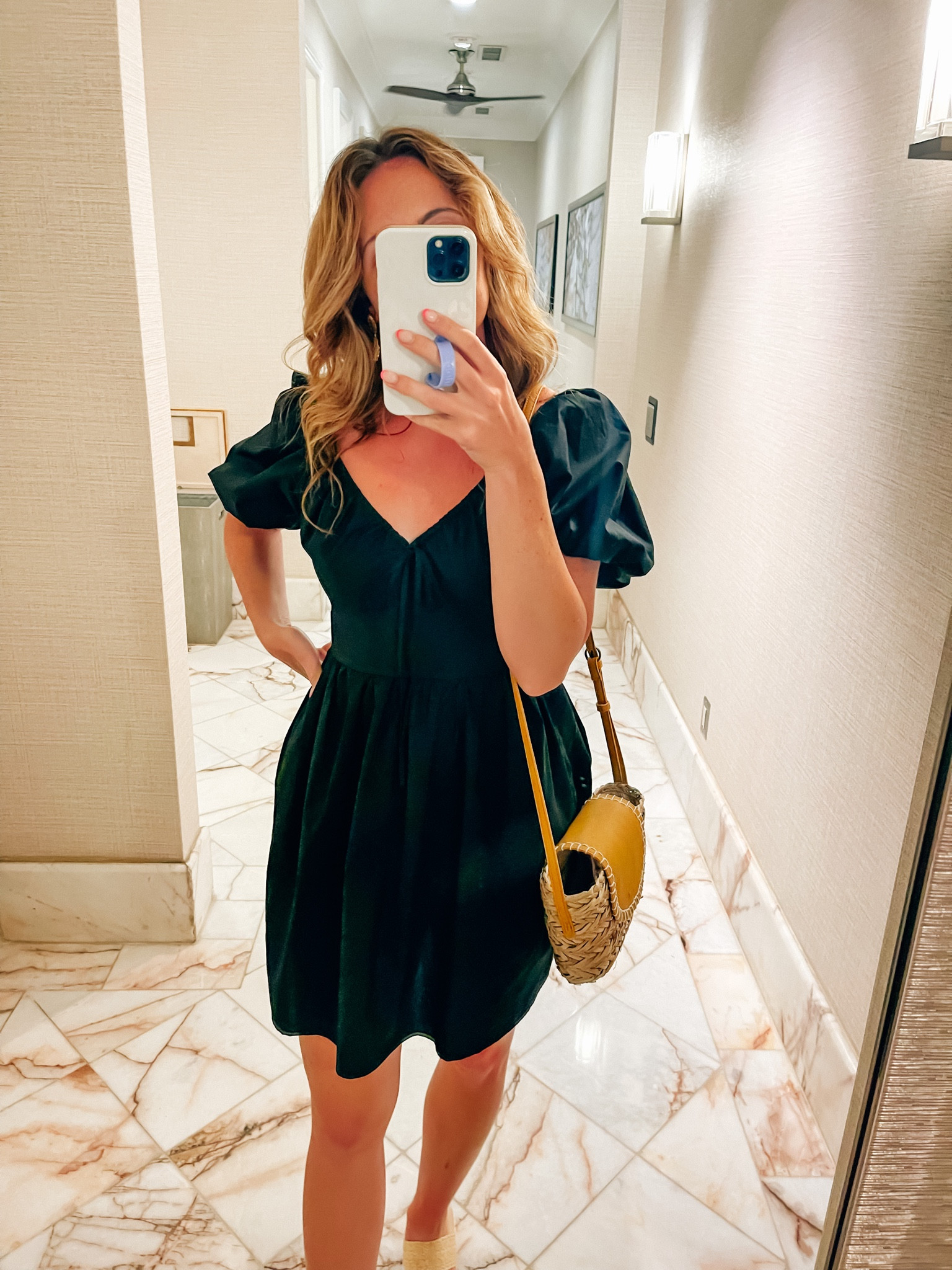 loose fit black dress Loulou de Saison - Loulou de Saison Icaria Loose Fit Midi Dress in Black S main image 1