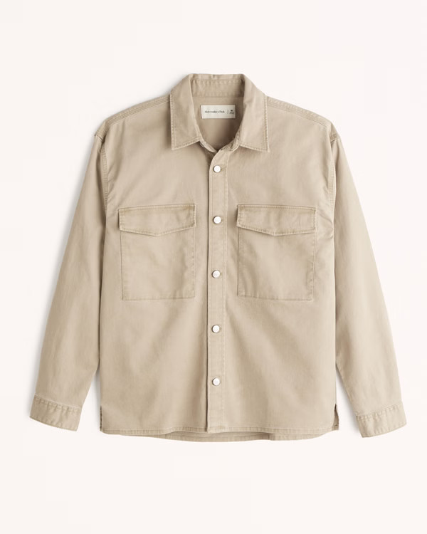 Relaxed Twill Shirt Jacket | Abercrombie & Fitch (US)