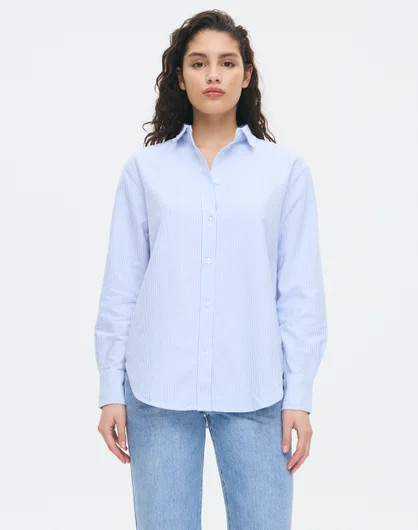 Cotton Stripe Button Up Shirt | Glassons (Australia)