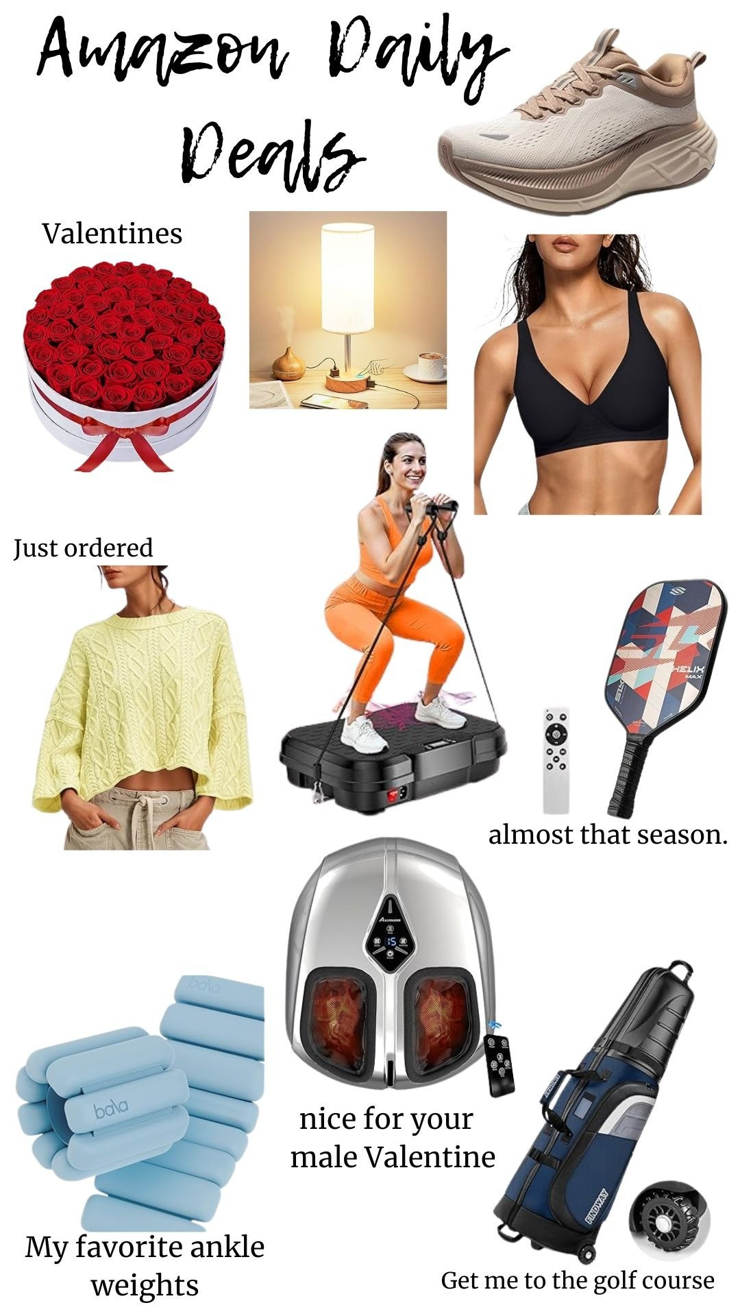 Amazon Daily DealsValentines, sale alert, deals, sales, flowers, gift ideas, bras, workout, active, fitness, roses, tennis shoes, athleisure, pickle ball, mini lamps, rechargeable,  spring looks, spring 2026, yellow, casual looks, 

#LTKSaleAlert #LTKActive #LTKValentine