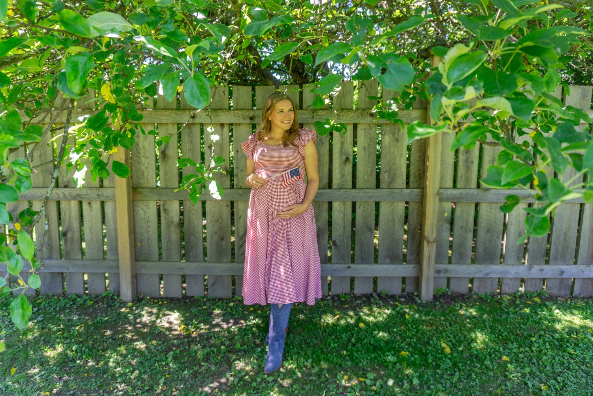 Fourth of July fit 🇺🇸 This gingham dress is not a maternity option yet fits perfectly, TTS at 31 weeks pregnant 👏 Love flexible pieces like these 


#LTKSeasonal #LTKBump