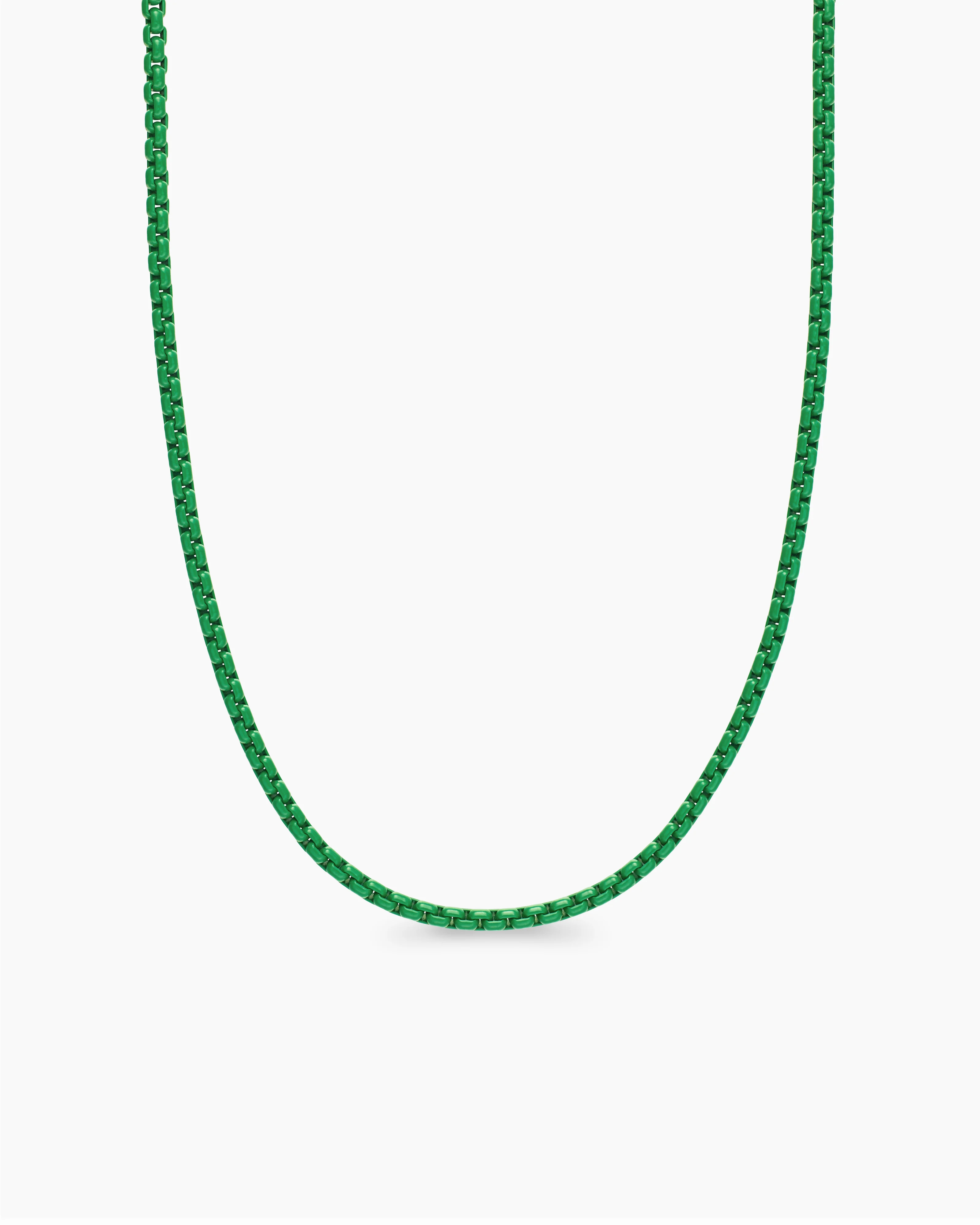 David Yurman | DY Bel Aire Color Box Chain Necklace in Emerald Green Acrylic with 14K Yellow Gold... | David Yurman