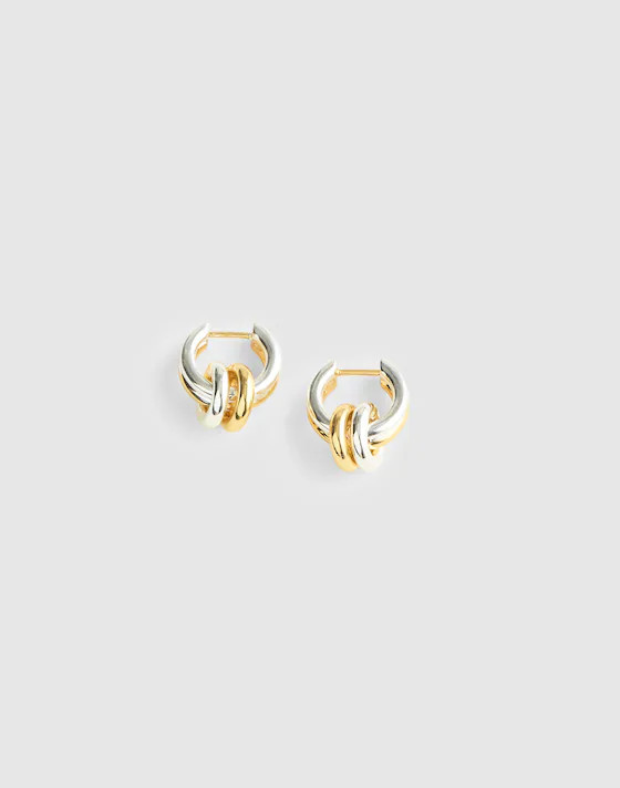Mixed-Metal Double-Ring Huggie Hoop Earrings | Madewell