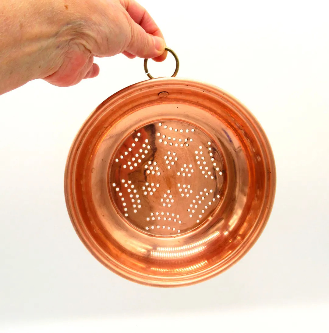 Vintage Copper Strainer Colander Medium Size Bowl Wall Hanger - Etsy | Etsy (US)