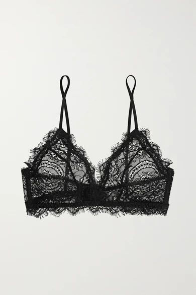 Anine Bing - Stretch-lace Soft-cup Triangle Bra - Black | NET-A-PORTER (UK & EU)